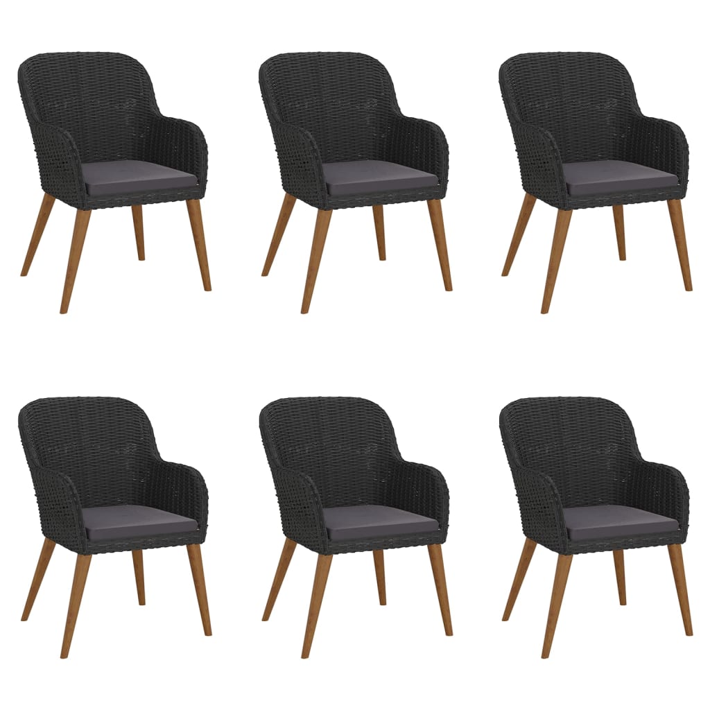 Garden Dining Set Black Powder-Coated Steel Large Durable