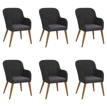 Garden Dining Set Black Powder-Coated Steel Large Durable