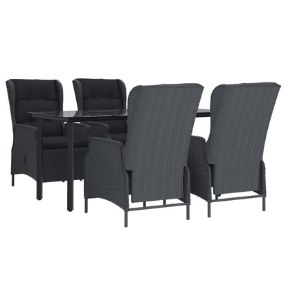 Garden Dining Set Dark Grey Round PE Rattan Garden Dining Set