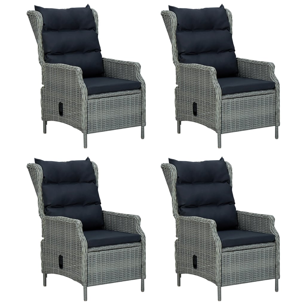 Garden Dining Set Light Grey, Black