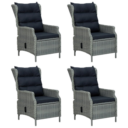 Garden Dining Set Light Grey, Black