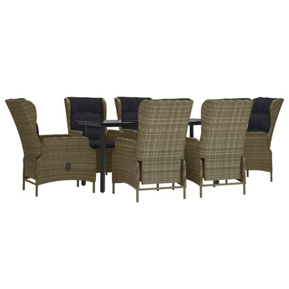 Garden Dining Set Brown and Black