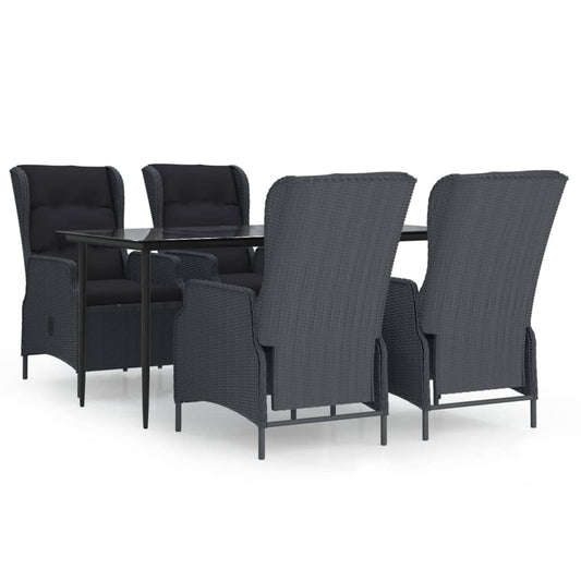 Garden Dining Set Dark Grey, Black