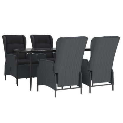 Garden Dining Set Dark Grey, Black