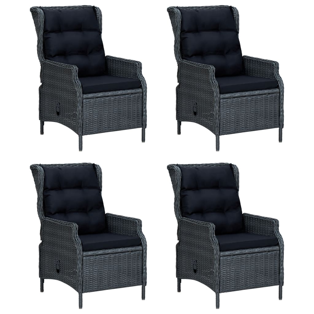 Garden Dining Set Dark Grey, Black