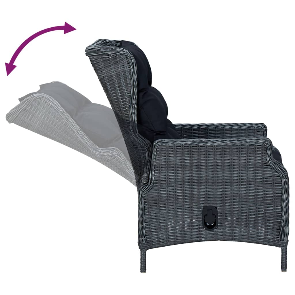 Garden Dining Set Dark Grey, Black