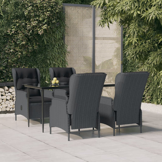 Garden Dining Set Dark Grey, Black