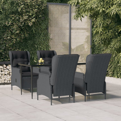 Garden Dining Set Dark Grey, Black