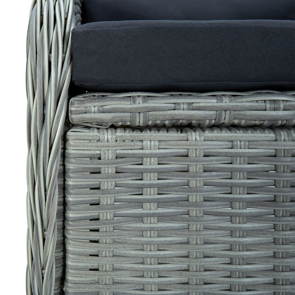 Garden Dining Set Light Grey