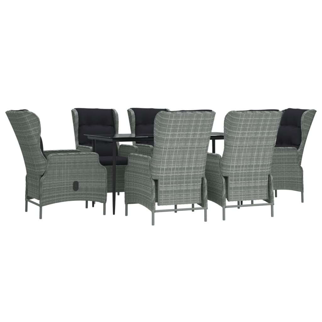 Garden Dining Set Light Grey Poly Rattan Standard for dining