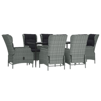 Garden Dining Set Light Grey Poly Rattan Standard for dining