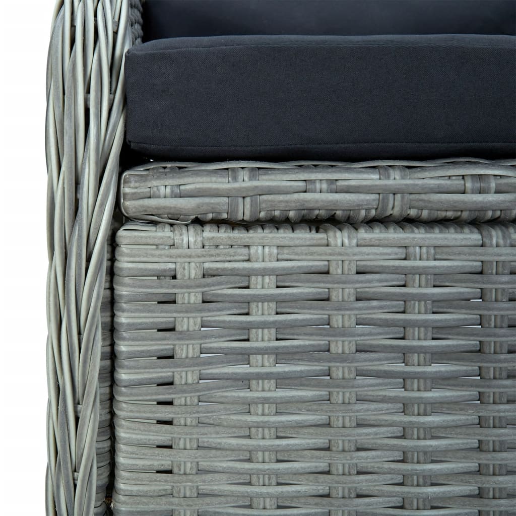 Garden Dining Set Light Grey Poly Rattan Standard for dining