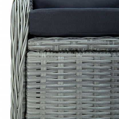 Garden Dining Set Light Grey Poly Rattan Standard for dining
