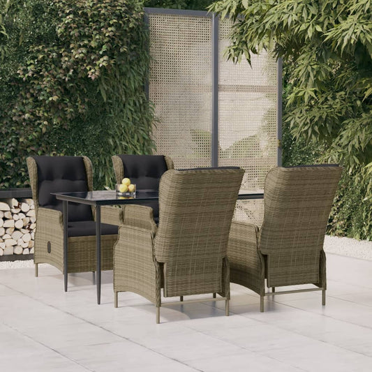 Garden Dining Set Brown