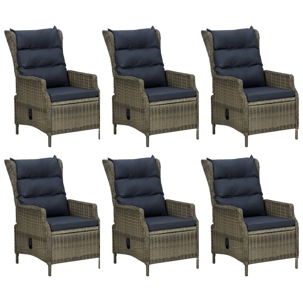 Garden Dining Set Brown Poly Rattan 7 Piece Set