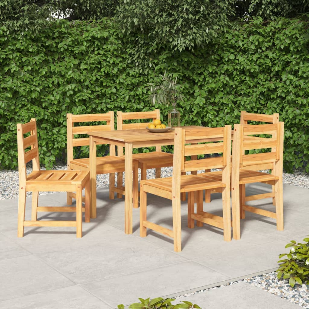 7 Piece Patio Dining Set Solid Wood Teak