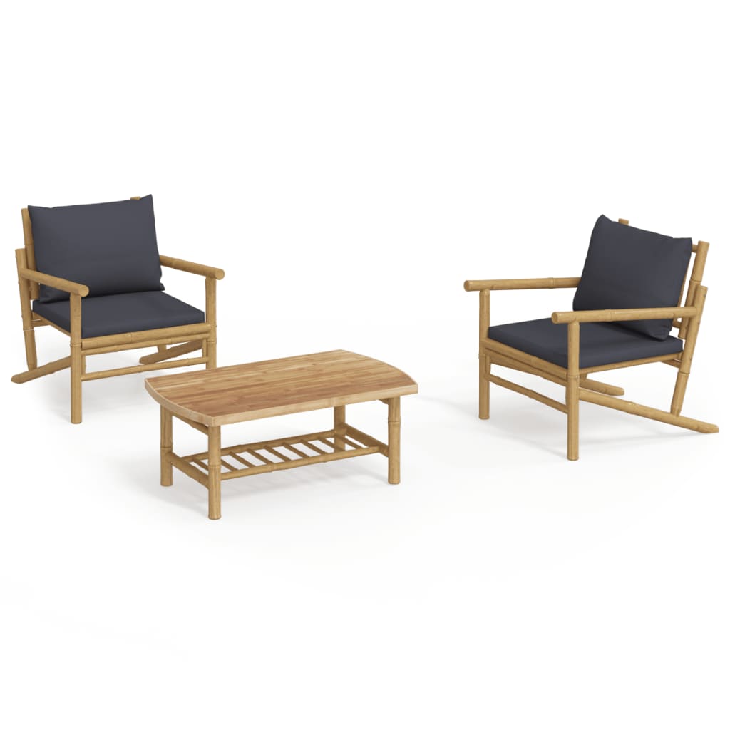 Garden Lounge Set Bamboo Three Piece Set Modular