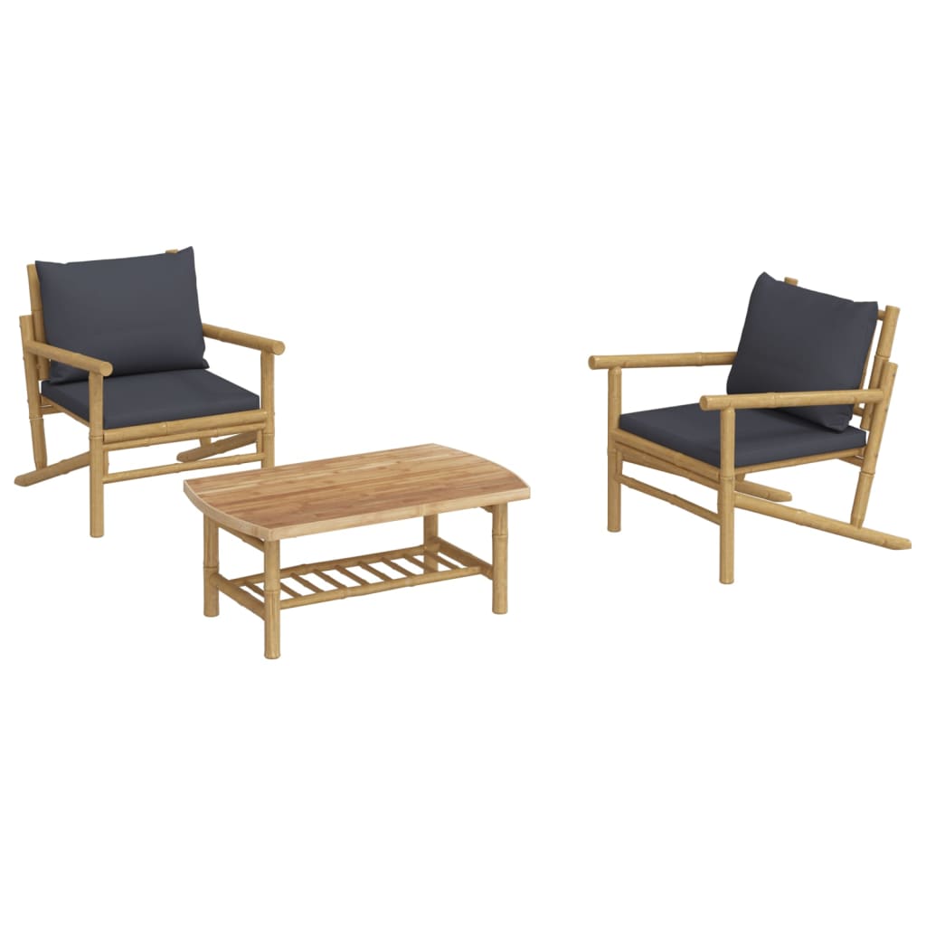 Garden Lounge Set Bamboo Three Piece Set Modular