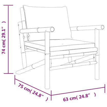 Garden Lounge Set Bamboo Three Piece Set Modular