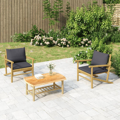 Garden Lounge Set Bamboo Three Piece Set Modular
