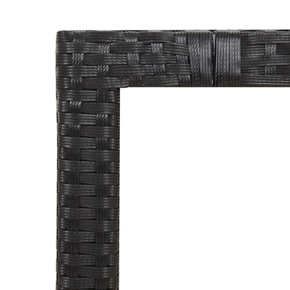 Garden Dining Set Black PE rattan Large Adjustable Footrests
