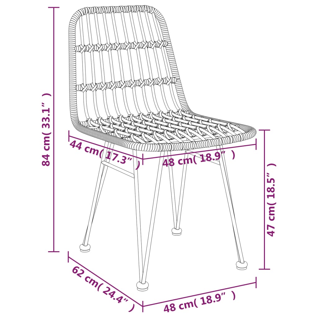 Garden Dining Set Black Steel, tempered glass, polyethylene rattan