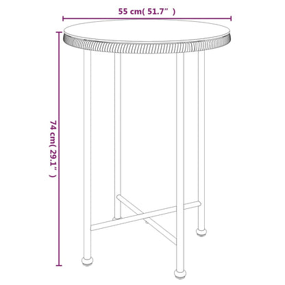 Garden Dining Set Black Steel, tempered glass, polyethylene rattan