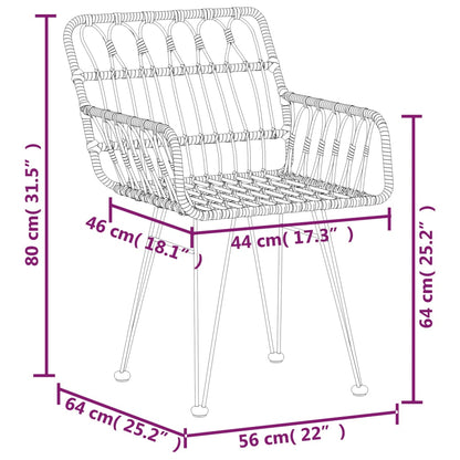 Garden Dining Set Black