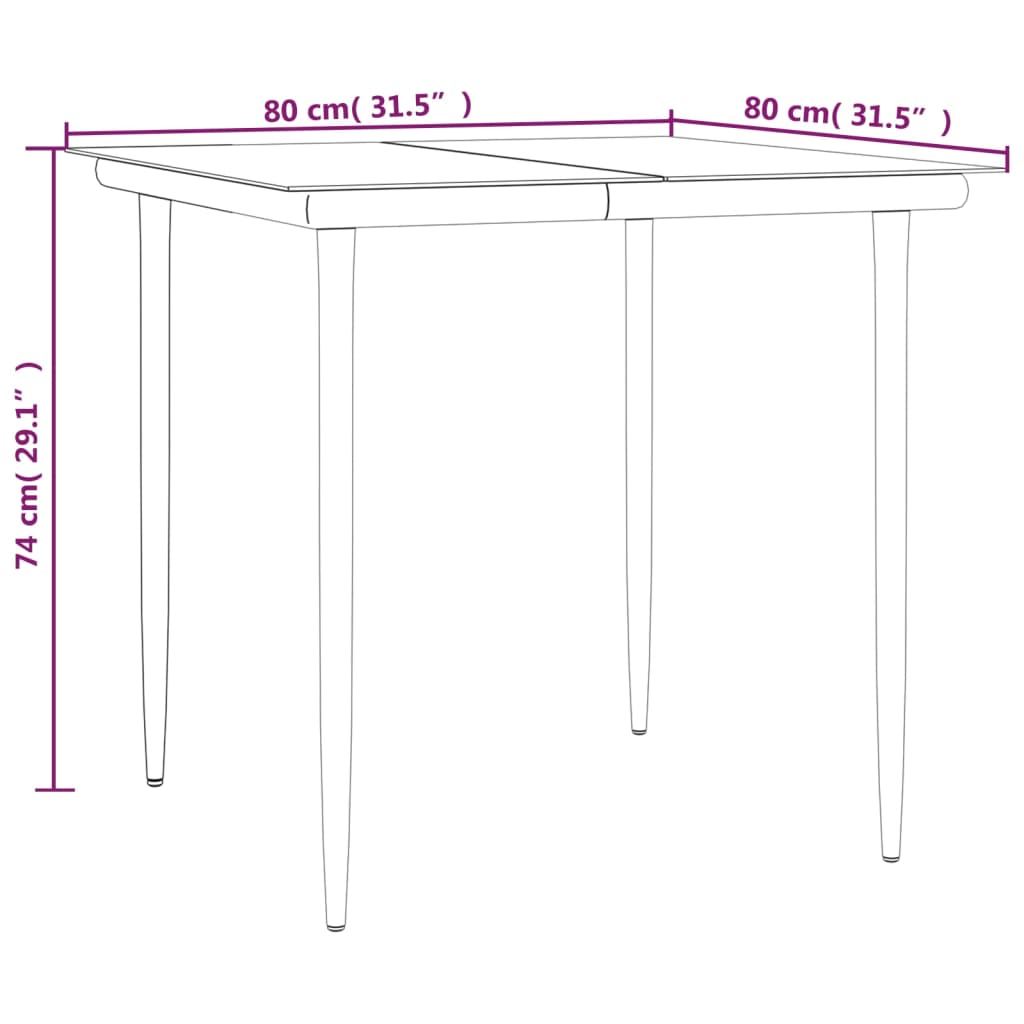 Garden Dining Set Black