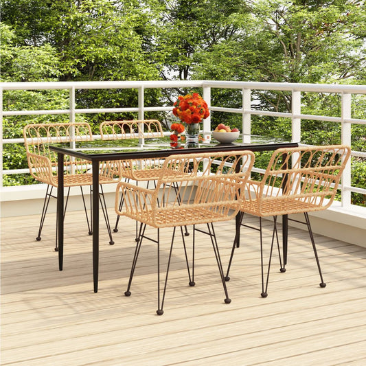 Garden Dining Set Black Steel Medium Durable Garden Dining Set