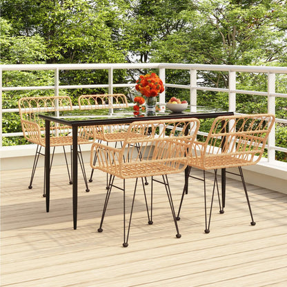 Garden Dining Set Black Steel Medium Durable Garden Dining Set