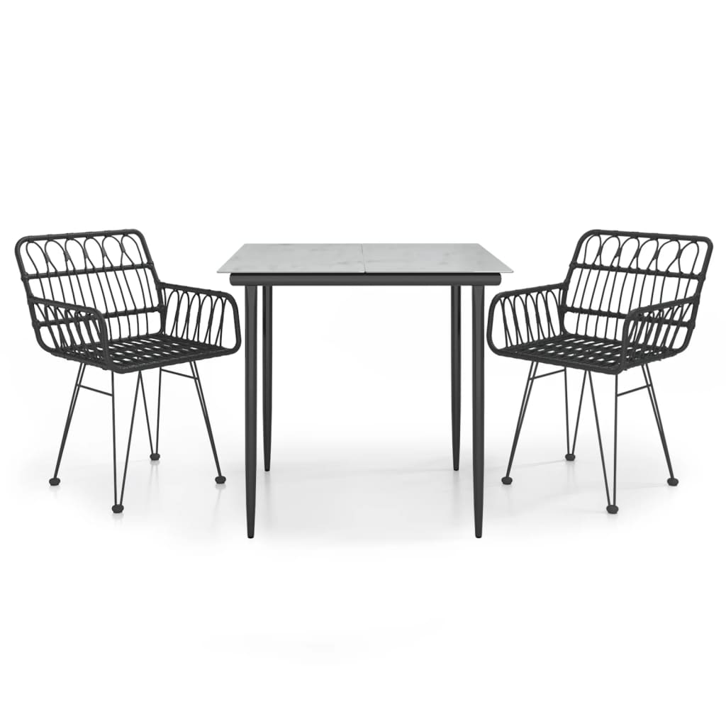 Garden Dining Set Black