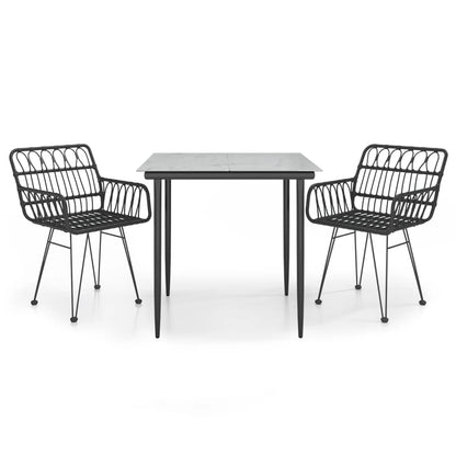 Garden Dining Set Black