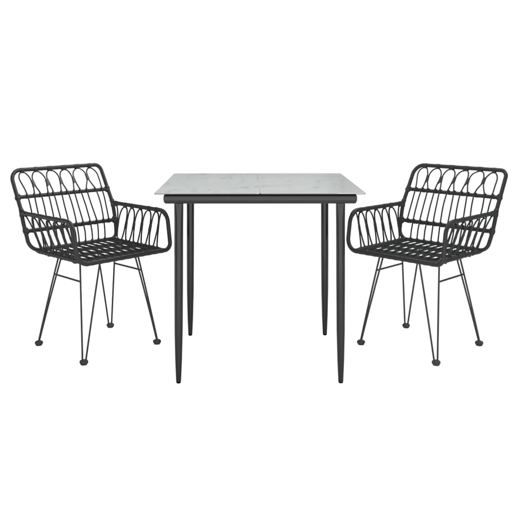 Garden Dining Set Black
