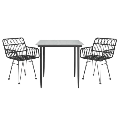 Garden Dining Set Black