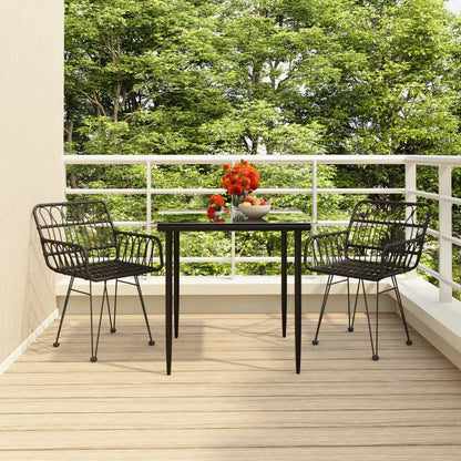 Garden Dining Set Black