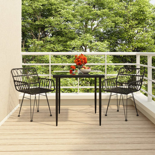 Garden Dining Set Black