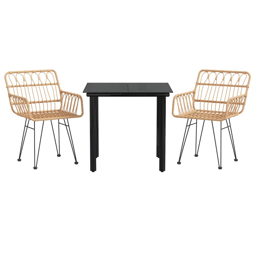 Garden Dining Set Black