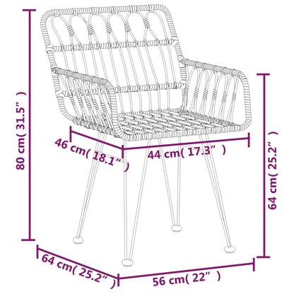 Garden Dining Set Black