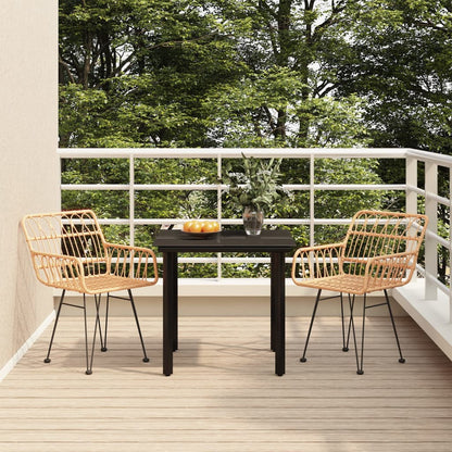 Garden Dining Set Black