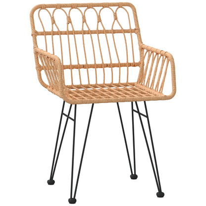 Garden Dining Set Black Poly Rattan Standard Durable