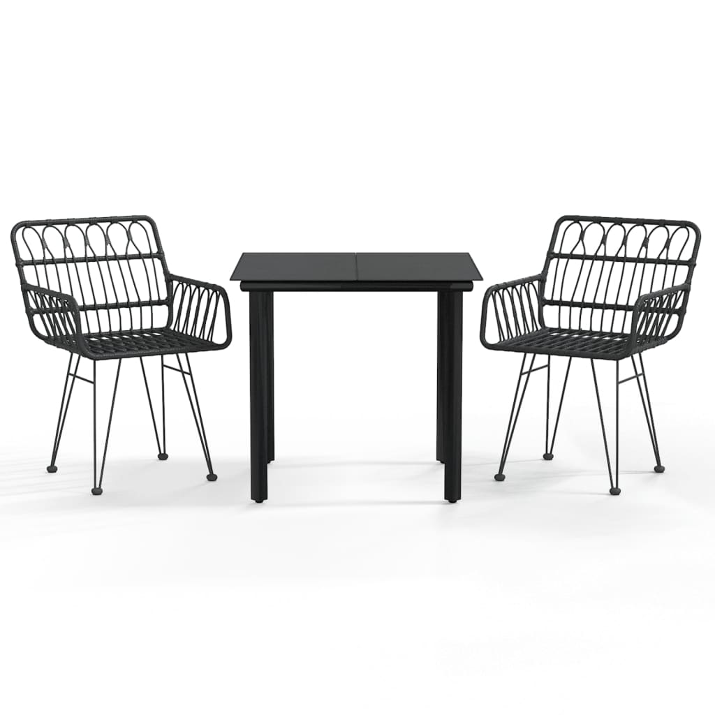 Garden Dining Set Black