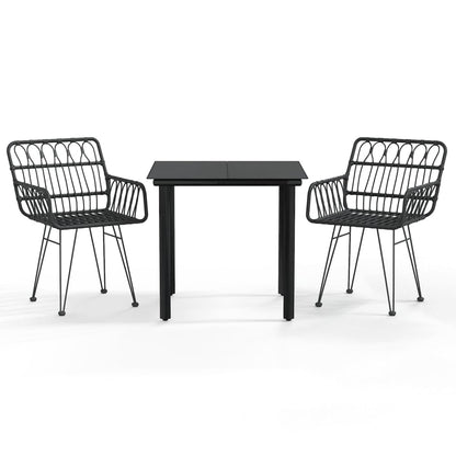 Garden Dining Set Black