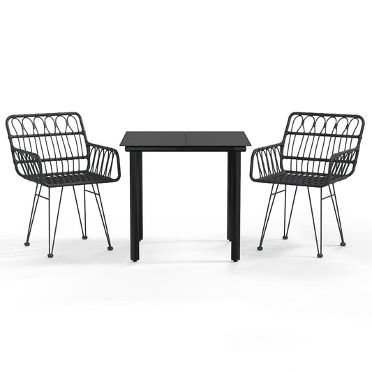 Garden Dining Set Black