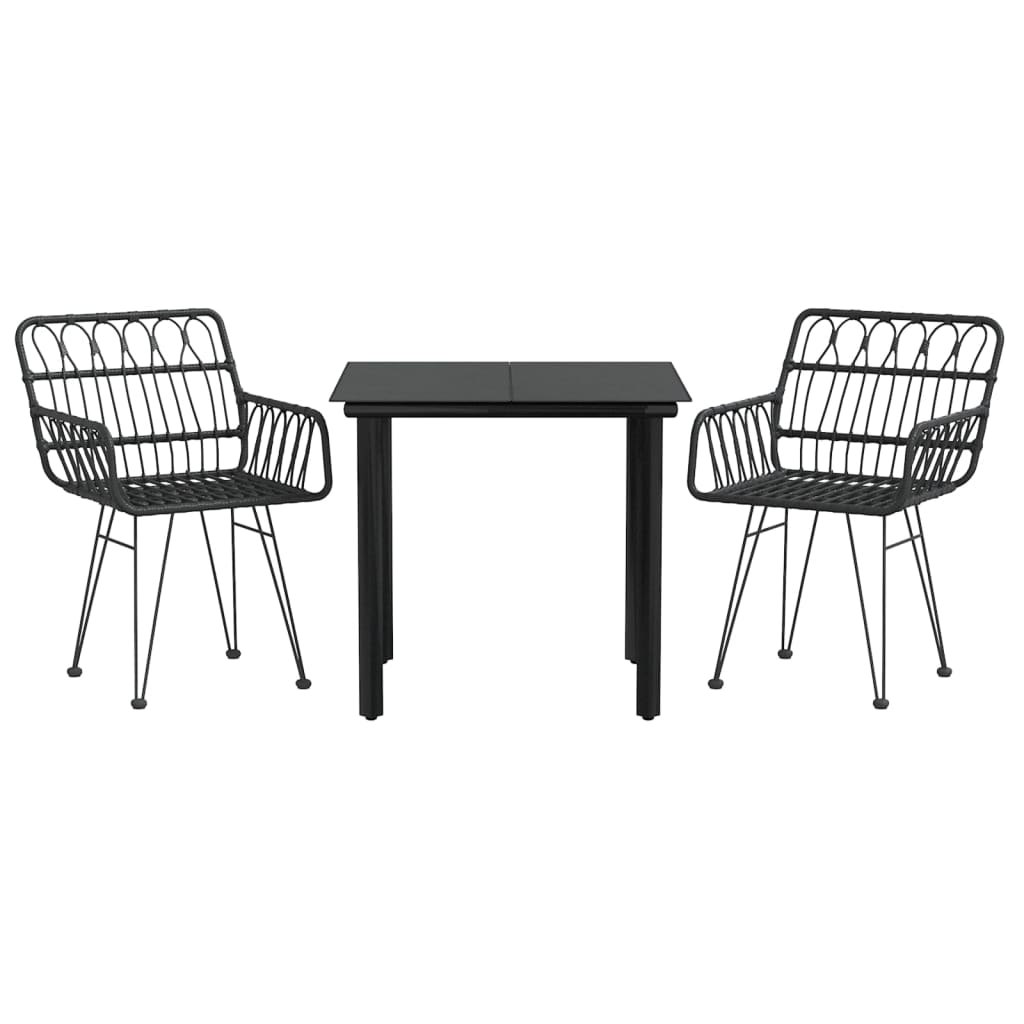 Garden Dining Set Black