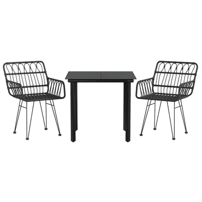 Garden Dining Set Black