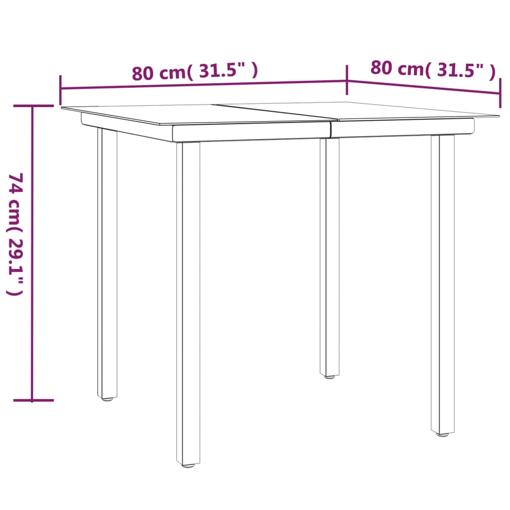 Garden Dining Set Black