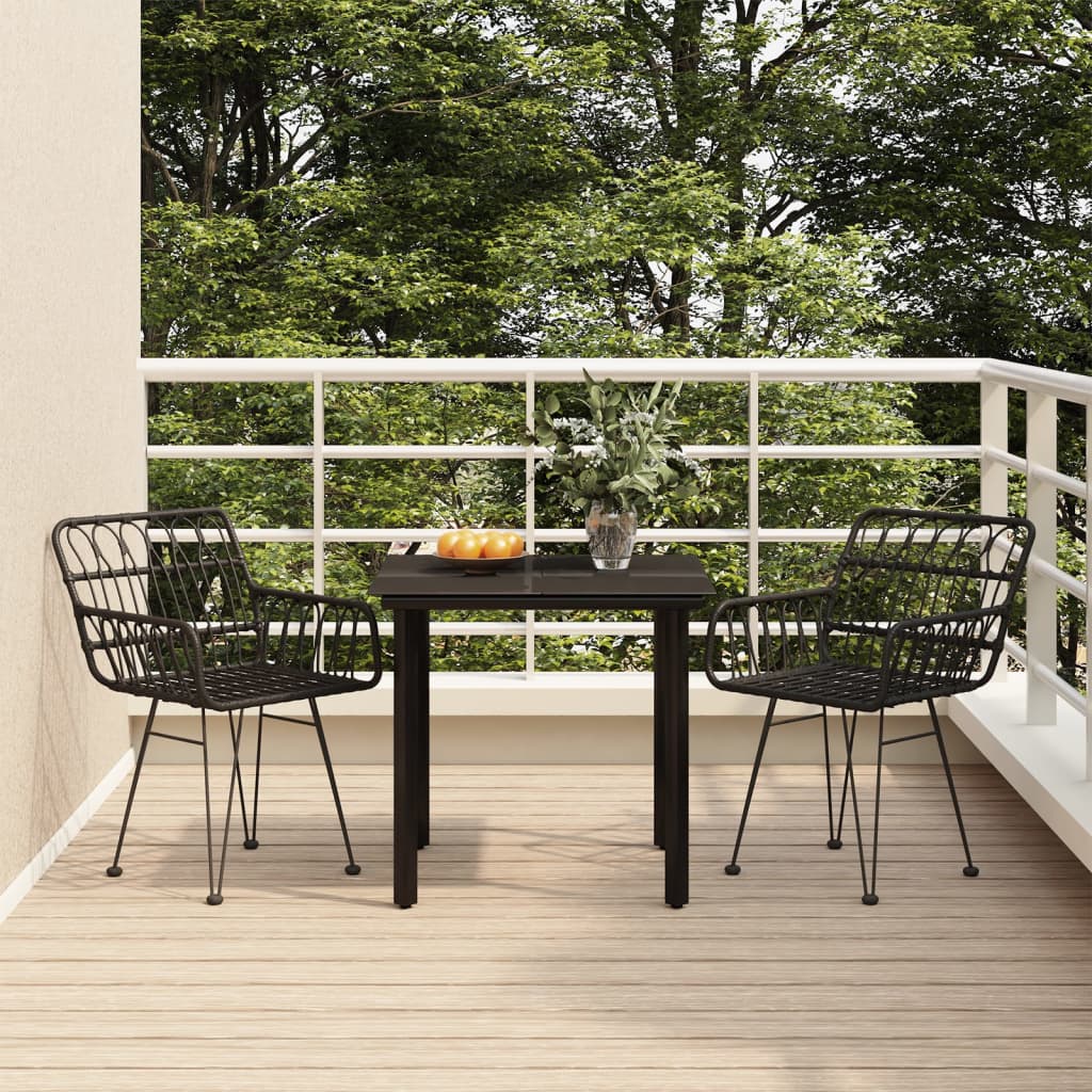 Garden Dining Set Black