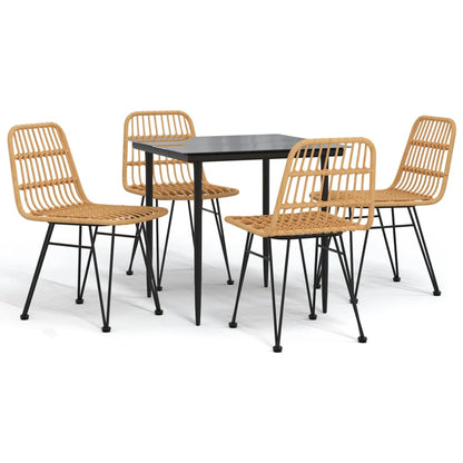 Garden Dining Set Black