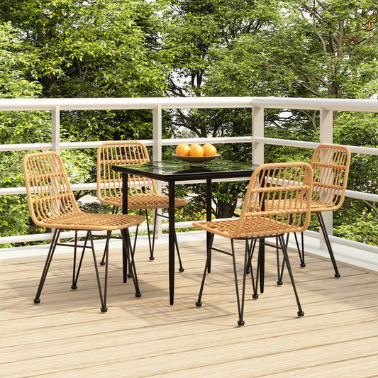 Garden Dining Set Black